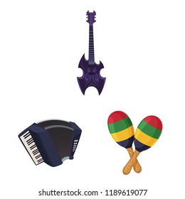 Isolated object of music and tune sign. Set of music and tool stock symbol for web.
