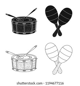 Isolated object of music and tune sign. Collection of music and tool stock vector illustration.