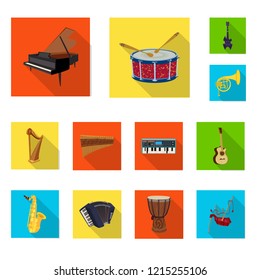 Isolated object of music and tune sign. Set of music and tool stock vector illustration.