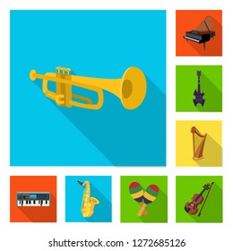 Isolated object of music and tune sign. Collection of music and tool stock vector illustration.