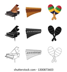 Isolated object of music and tune sign. Collection of music and tool vector icon for stock.