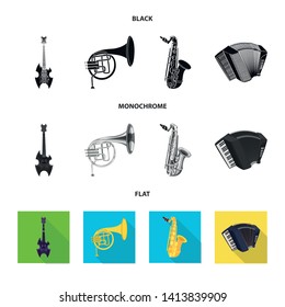 Isolated object of music and tune sign. Collection of music and tool vector icon for stock.