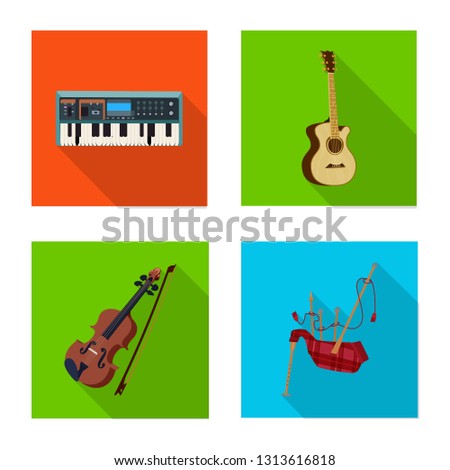 Isolated object of music and tune sign. Collection of music and tool stock symbol for web.