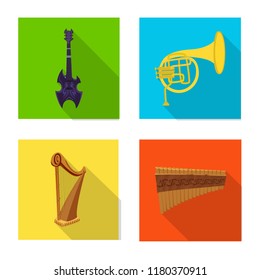 Isolated object of music and tune symbol. Set of music and tool stock vector illustration.