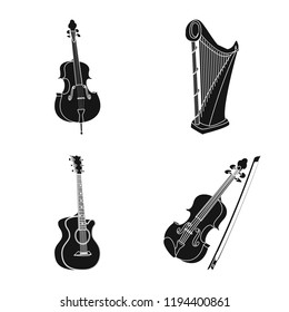 Isolated object of music and tune symbol. Set of music and tool stock symbol for web.