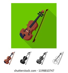 Isolated object of music and tune symbol. Collection of music and tool stock vector illustration.