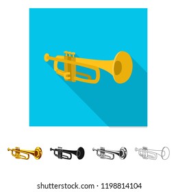 Isolated object of music and tune symbol. Collection of music and tool vector icon for stock.