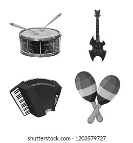Isolated object of music and tune symbol. Collection of music and tool stock symbol for web.