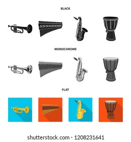 Isolated object of music and tune symbol. Set of music and tool stock symbol for web.