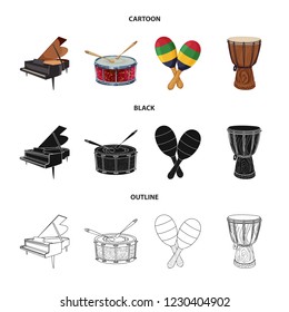 Isolated object of music and tune symbol. Set of music and tool stock symbol for web.
