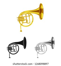 Isolated object of music and tune symbol. Collection of music and tool vector icon for stock.