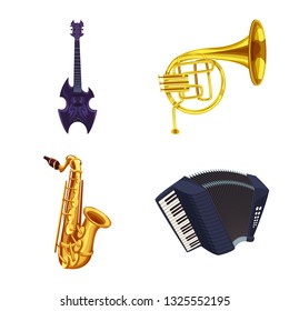 Isolated object of music and tune symbol. Set of music and tool stock symbol for web.