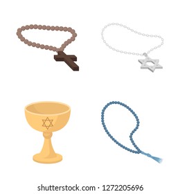 Isolated object of muslim and items icon. Collection of muslim and candle stock symbol for web.