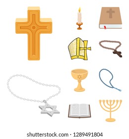 Isolated object of muslim and items icon. Set of muslim and candle stock vector illustration.