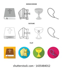 Isolated object of muslim and items logo. Collection of muslim and candle vector icon for stock.