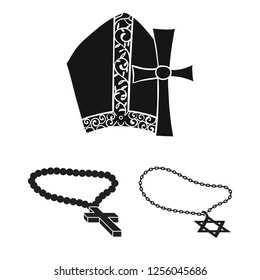 Isolated object of muslim and items sign. Collection of muslim and candle vector icon for stock.