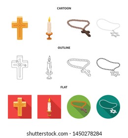 Isolated object of muslim and items sign. Collection of muslim and candle vector icon for stock.