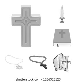 Isolated object of muslim and items symbol. Collection of muslim and candle stock vector illustration.