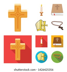Isolated object of muslim and items symbol. Collection of muslim and candle vector icon for stock.