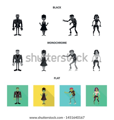 Isolated object of mystic and hell sign. Set of mystic and devilry vector icon for stock.
