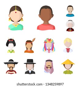 Isolated object of nation and race  icon. Set of nation and user stock vector illustration.