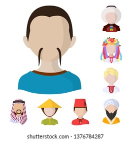 Isolated object of nation and race  logo. Set of nation and user stock symbol for web.
