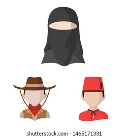 Isolated object of nation and race logo. Set of nation and user stock symbol for web.