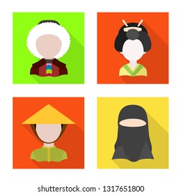 Isolated object of nation and race  symbol. Collection of nation and user vector icon for stock.