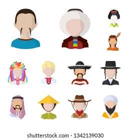 Isolated object of nation and race  symbol. Collection of nation and user stock vector illustration.