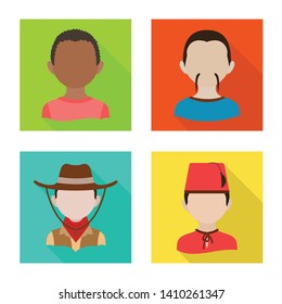 Isolated object of nation and race  symbol. Collection of nation and user stock vector illustration.