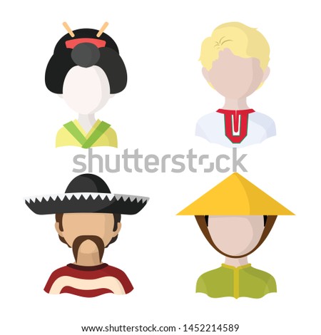 Isolated object of nation and race symbol. Collection of nation and user stock symbol for web.