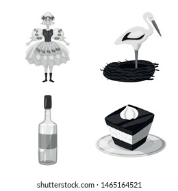 Isolated object of national and culture sign. Collection of national and tour vector icon for stock.