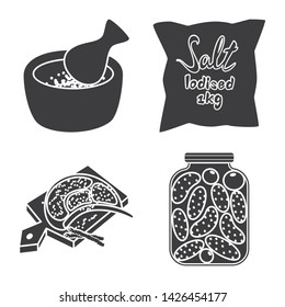 Isolated object of natural and baking logo. Collection of natural and food vector icon for stock.