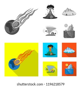 Isolated object of natural and disaster icon. Set of natural and risk stock symbol for web.
