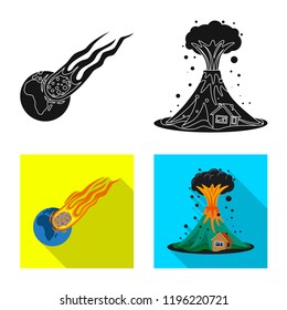 Isolated object of natural and disaster icon. Collection of natural and risk vector icon for stock.