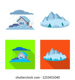 Isolated object of natural and disaster icon. Collection of natural and risk stock vector illustration.