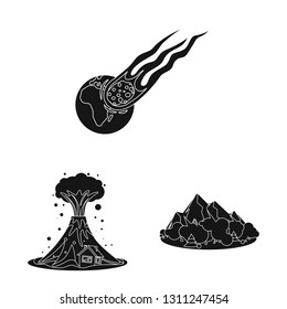 Isolated object of natural and disaster logo. Collection of natural and risk stock vector illustration.