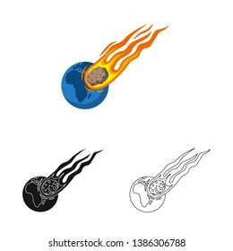 Isolated object of natural and disaster logo. Set of natural and risk stock vector illustration.