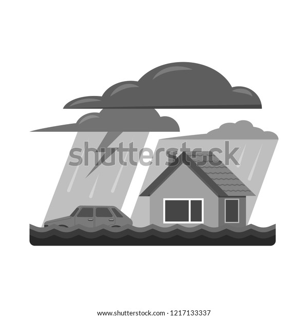 Isolated object of natural and\
disaster logo. Collection of natural and risk stock vector\
illustration.