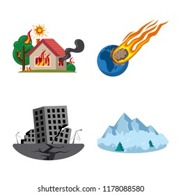 Isolated object of natural and disaster sign. Collection of natural and risk vector icon for stock.