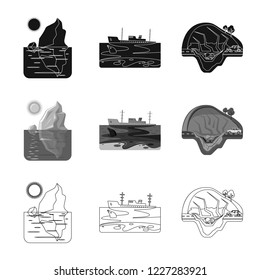 Isolated object of natural and disaster symbol. Collection of natural and risk vector icon for stock.