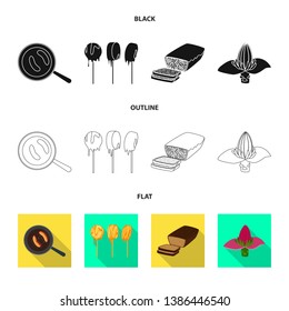 Isolated object of natural and vegetarian icon. Collection of natural and eating stock vector illustration.