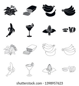 Isolated object of natural and vegetarian icon. Set of natural and eating stock symbol for web.