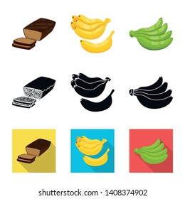 Isolated object of natural and vegetarian icon. Collection of natural and eating stock vector illustration.