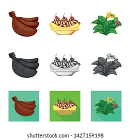 Isolated object of natural and vegetarian icon. Set of natural and eating stock vector illustration.