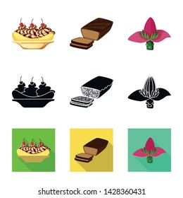 Isolated object of natural and vegetarian icon. Collection of natural and eating stock vector illustration.
