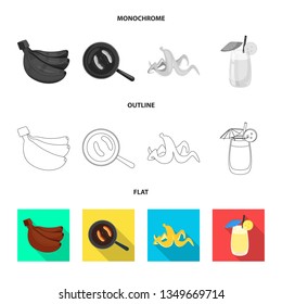 Isolated object of natural and vegetarian logo. Set of natural and eating vector icon for stock.