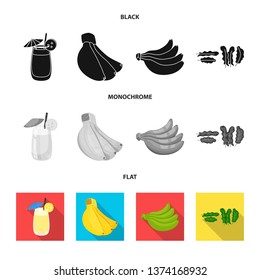 Isolated object of natural and vegetarian logo. Collection of natural and eating vector icon for stock.