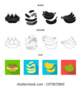 Isolated object of natural and vegetarian logo. Set of natural and eating stock vector illustration.