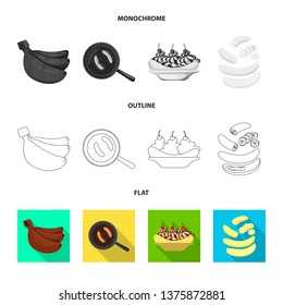 Isolated object of natural and vegetarian logo. Collection of natural and eating stock vector illustration.